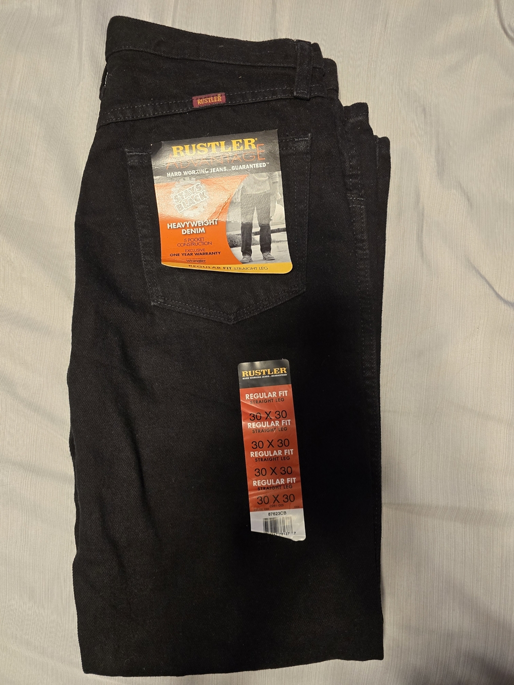 Rustler Black Men's Heavyweight Denim Pants 30/30